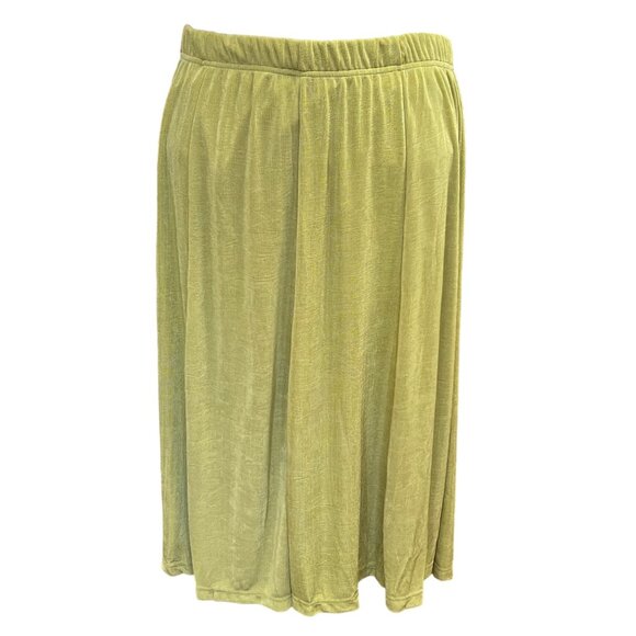 Magic Scarf Slinky‎ Skirt Leaf Green - One Size Stretch Comfort Skirt Lined  New - Picture 1 of 7
